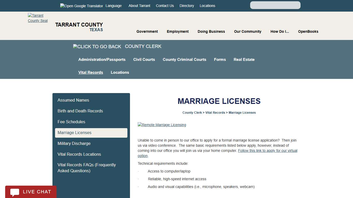Marriage Licenses