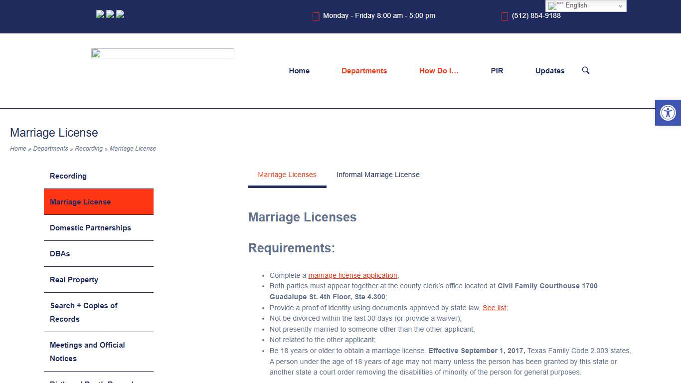 Marriage License - Travis County Clerk